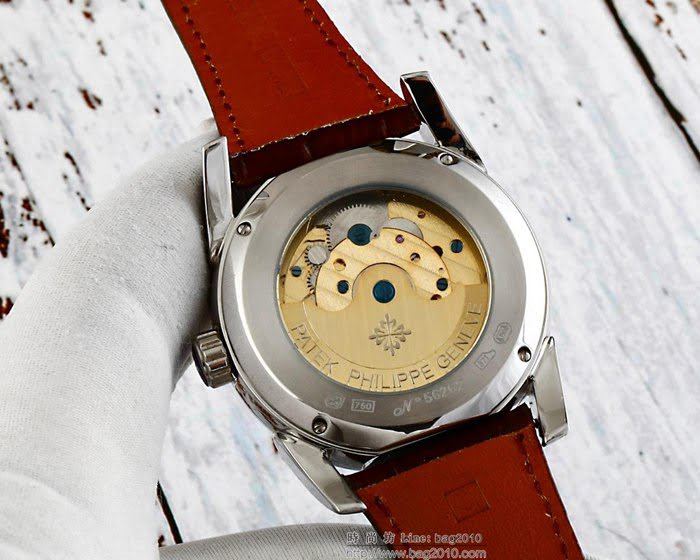 百達翡麗PATEK PHILPPE 全自動機械機芯 316精鋼表殼 進口小牛皮錶帶 男士腕表  wssb3676